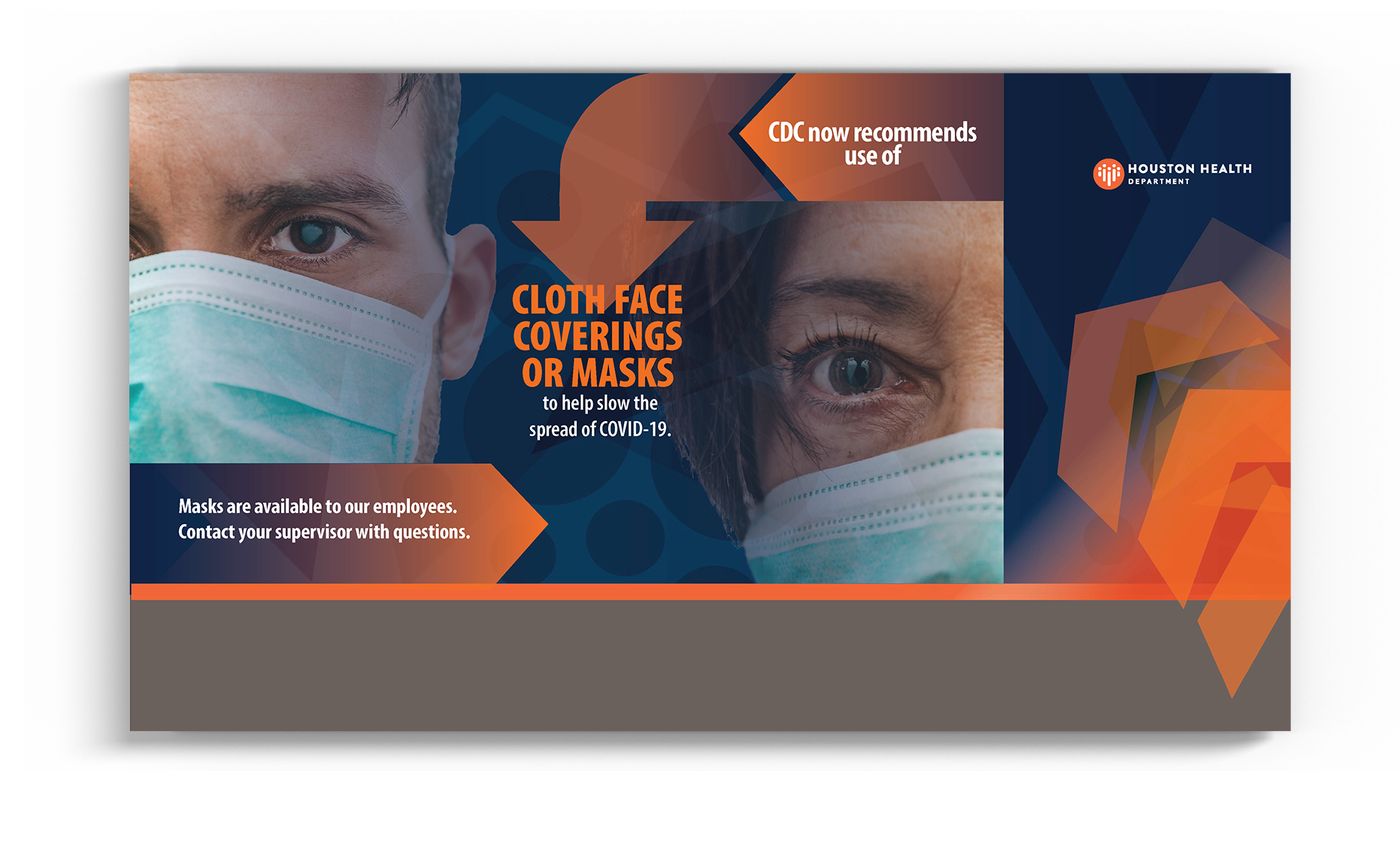 Cloth face coverings media board