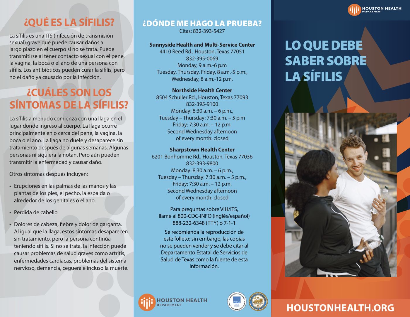 Sexual-health brochure, Spanish